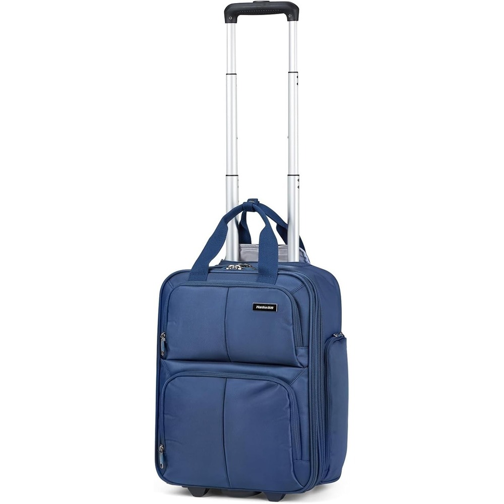 Hanke 16" Underseat Carry On Luggage Softside Airline Approved 27L Blue 5.8 Lbs
